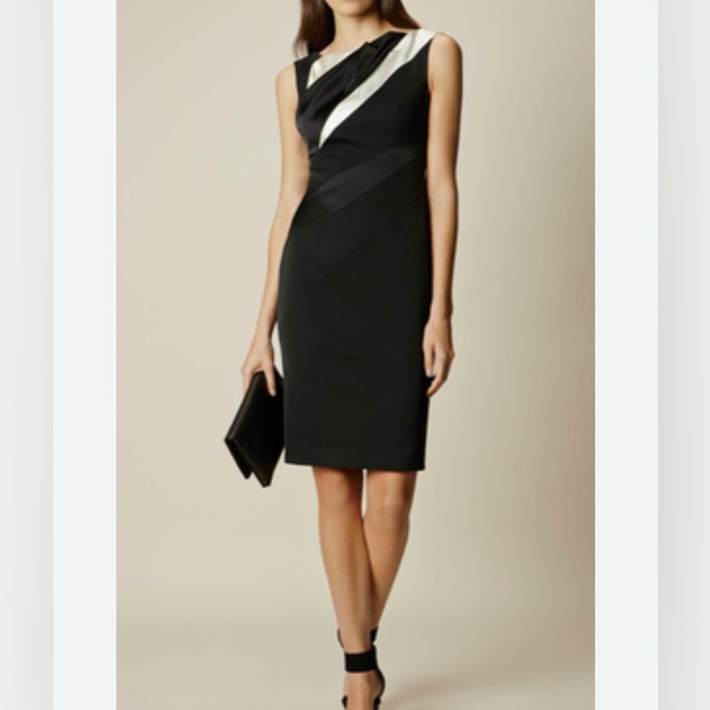 Gorgeous Satin Black and White Dress
